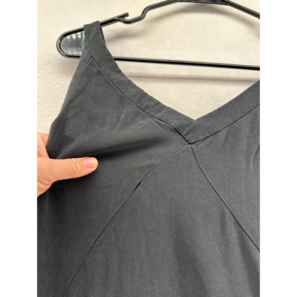 Eileen Fisher A-Line Dress Black Women's Medium Silk Sleeveless V-Neck Pullover - Picture 8 of 9